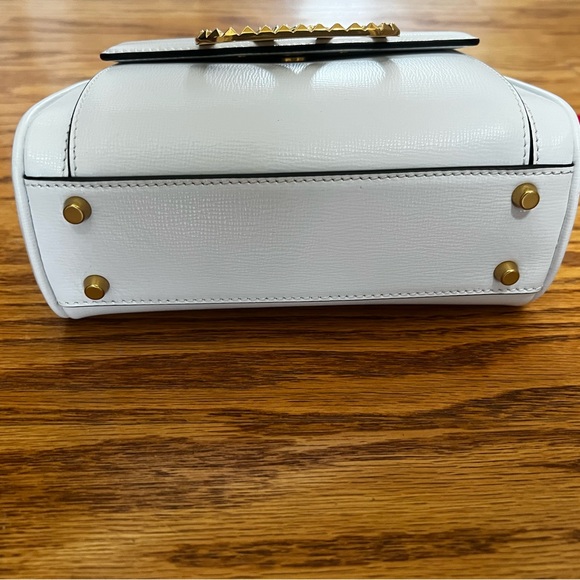 😊SOLD😊 Valentino Garavani White Rocketed Alcove Mini Leather Double Handle Bag - Picture 12 of 16
